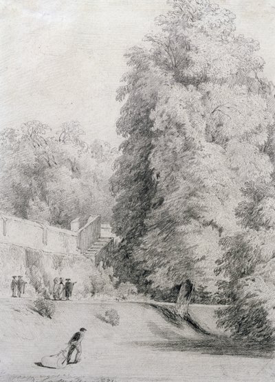 New College Garten, 1821 von William Alfred Delamotte